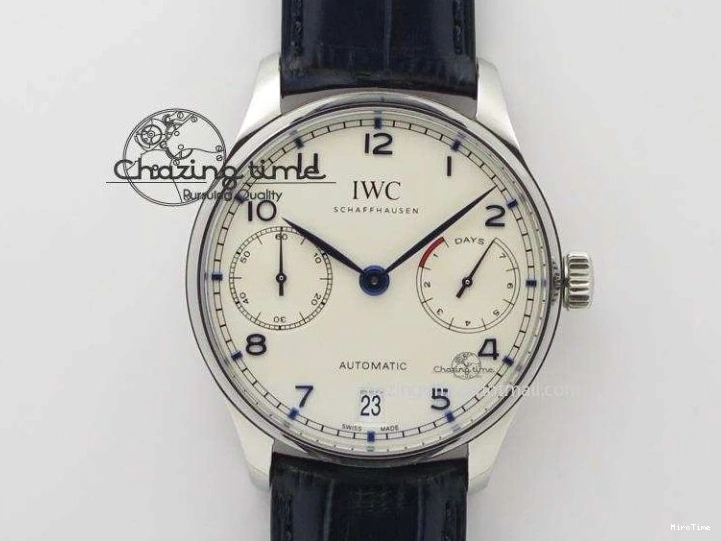 MIROTIME 0312 Unique Portuguese IW3714 Diam ZF V2 1:1 Best Edition Gray Dial On Brown Leather Strap A79350 (Slim Movement) 7250